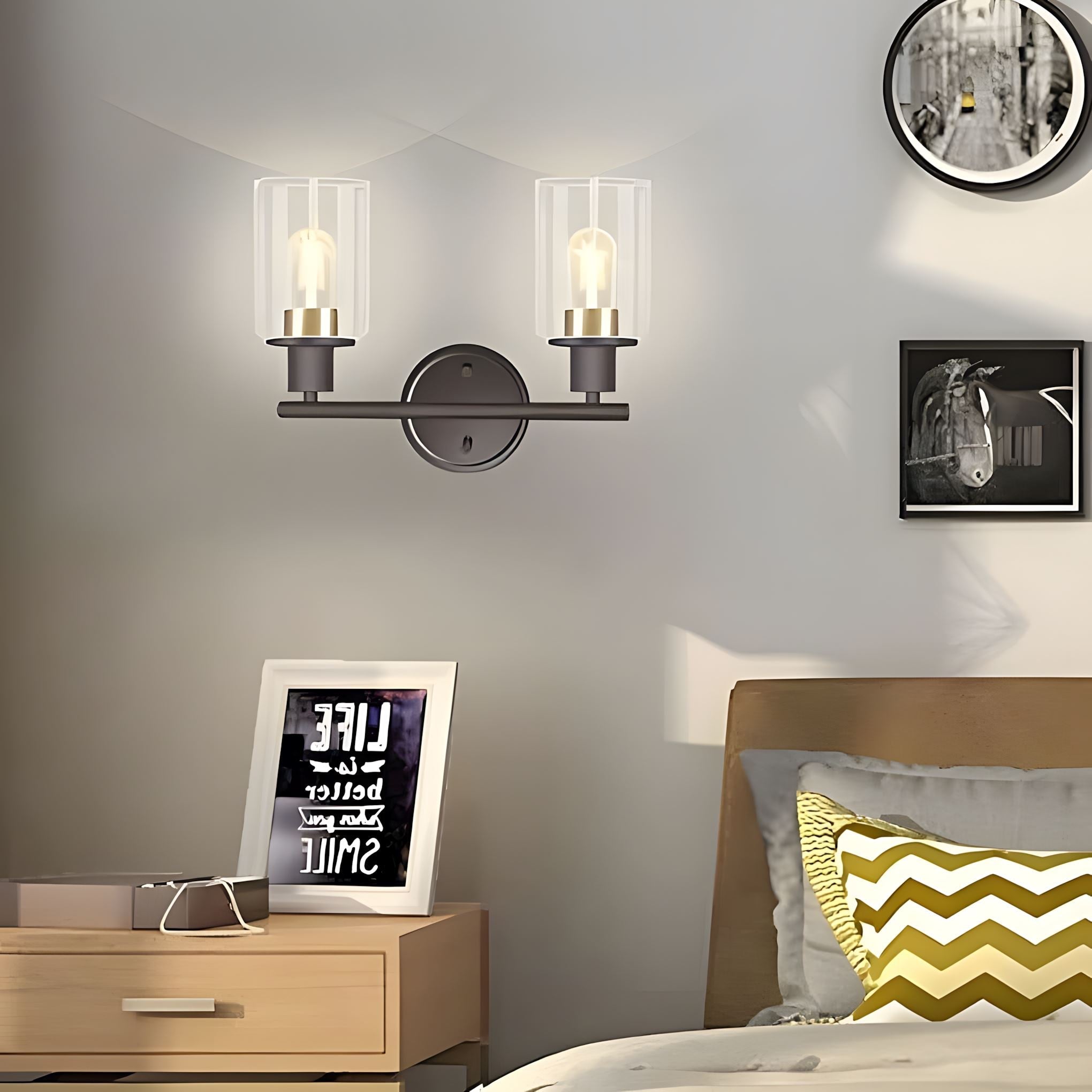 EclipseGlow Stylish Elegant Clear Glass Wall Sconce Light Fixture | Lersk