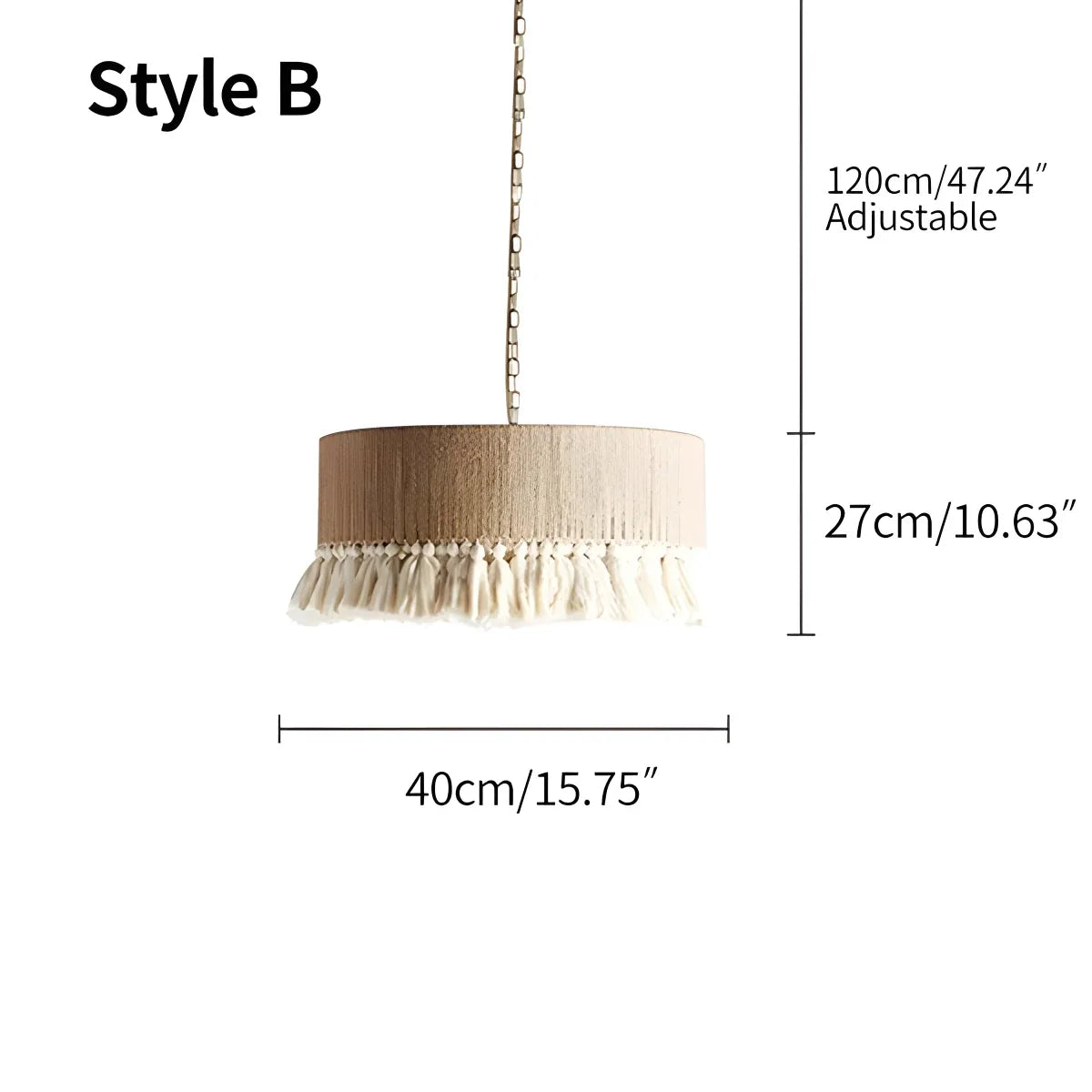 Boho Vintage Twine Fringe Pendant Light | Lersk