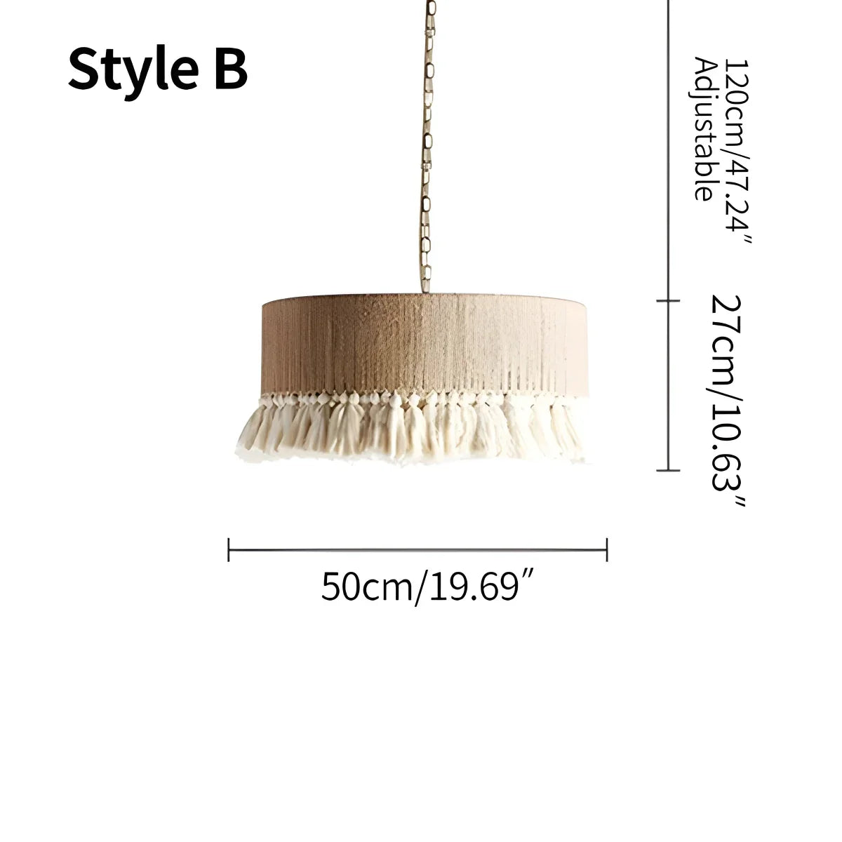 Boho Vintage Twine Fringe Pendant Light | Lersk