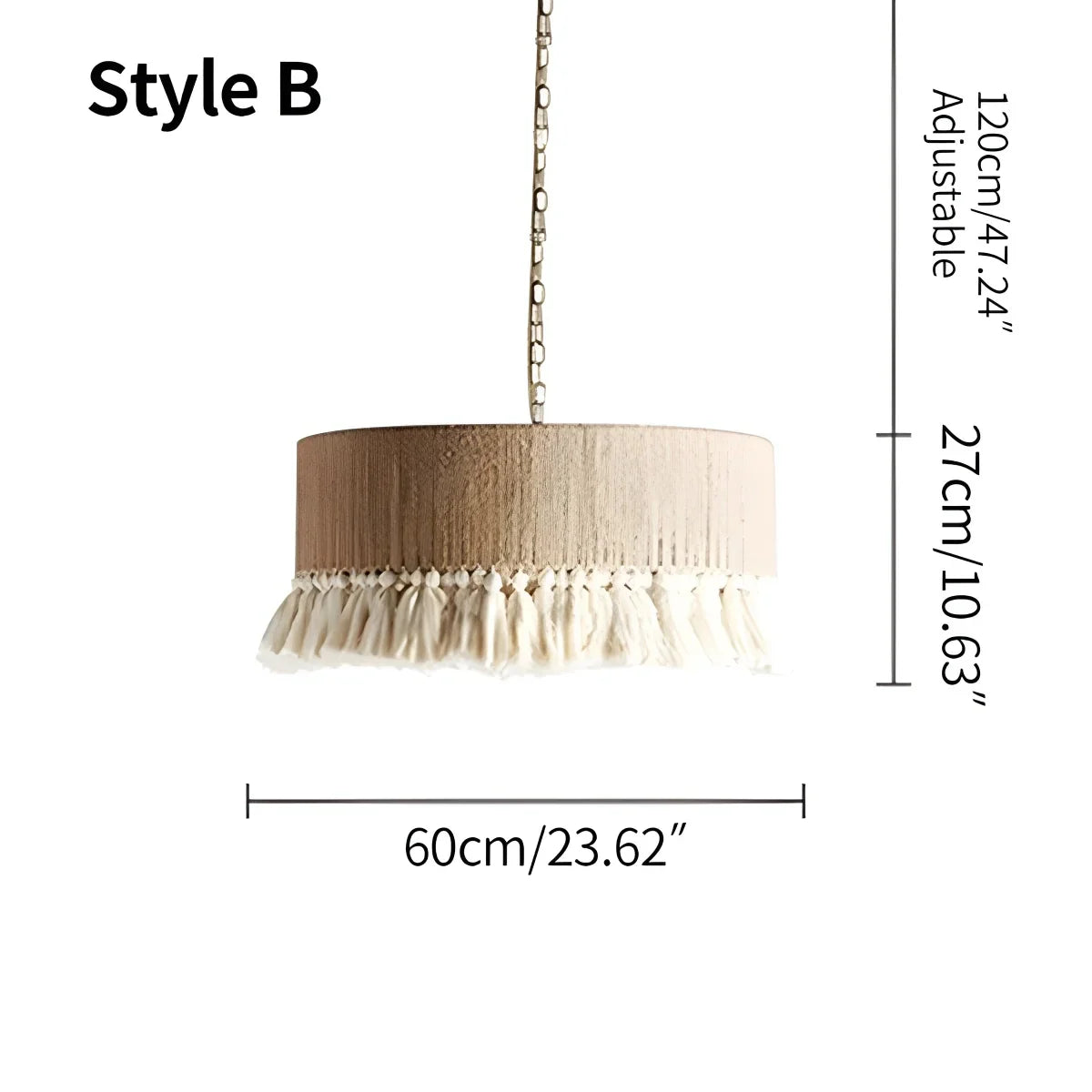 Boho Vintage Twine Fringe Pendant Light | Lersk