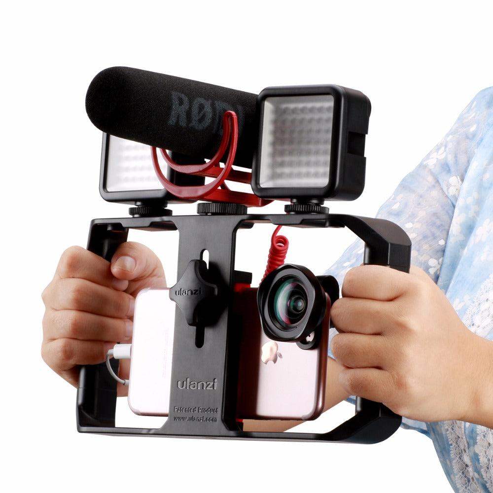 Smartphone Video Rig Stabilizer With Light For Mobile Filmmaking | Lersk