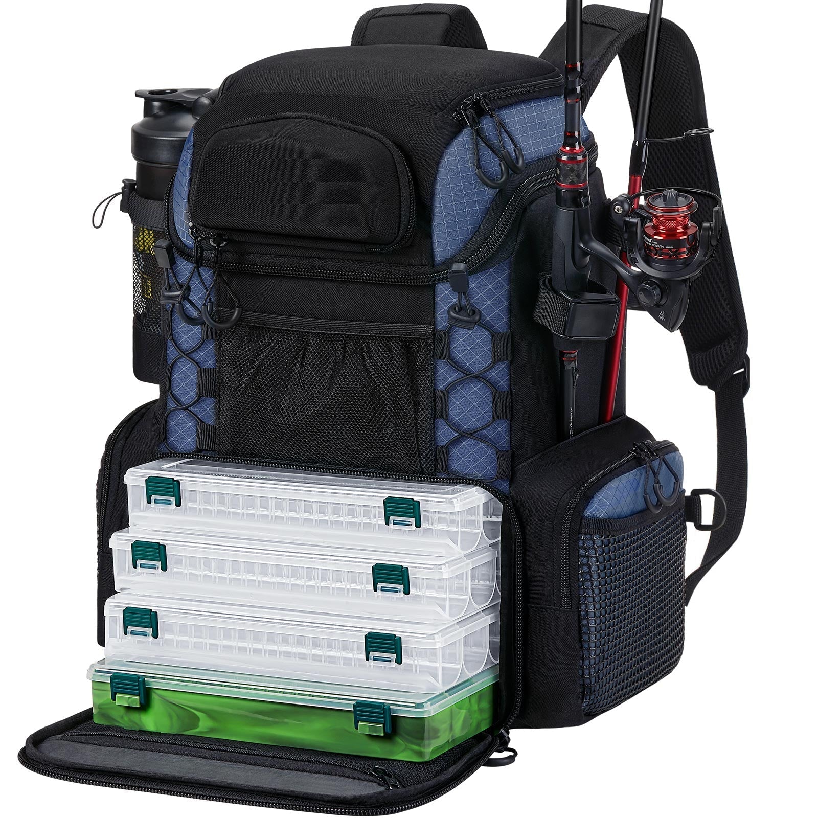 Piscifun Angelrucksack Große Aufbewahrungstasche mit 4 Boxen | Lersk