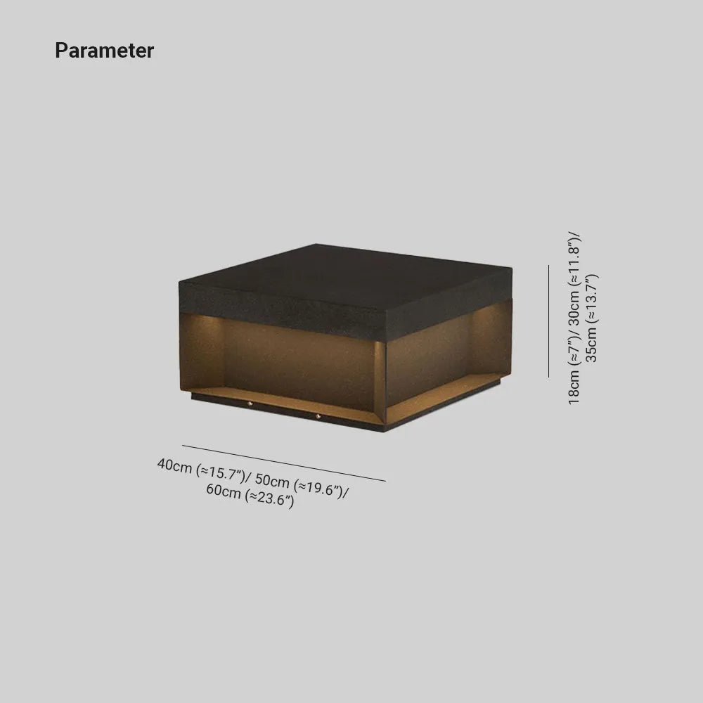 Aureon Solar Post Lights Modern Square Outdoor Patio | Lersk