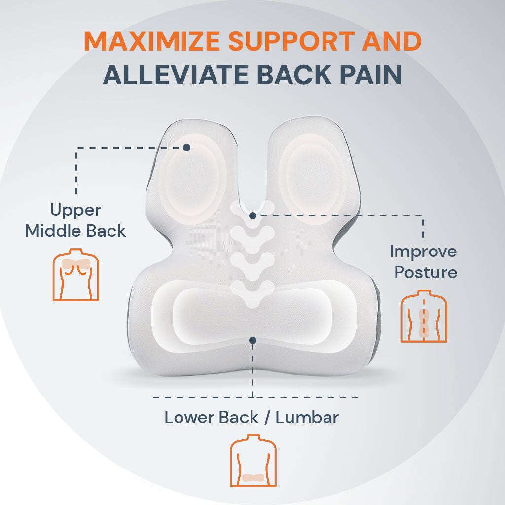 Adjustable Memory Foam Lumbar Cushion For Home & Office | Lersk