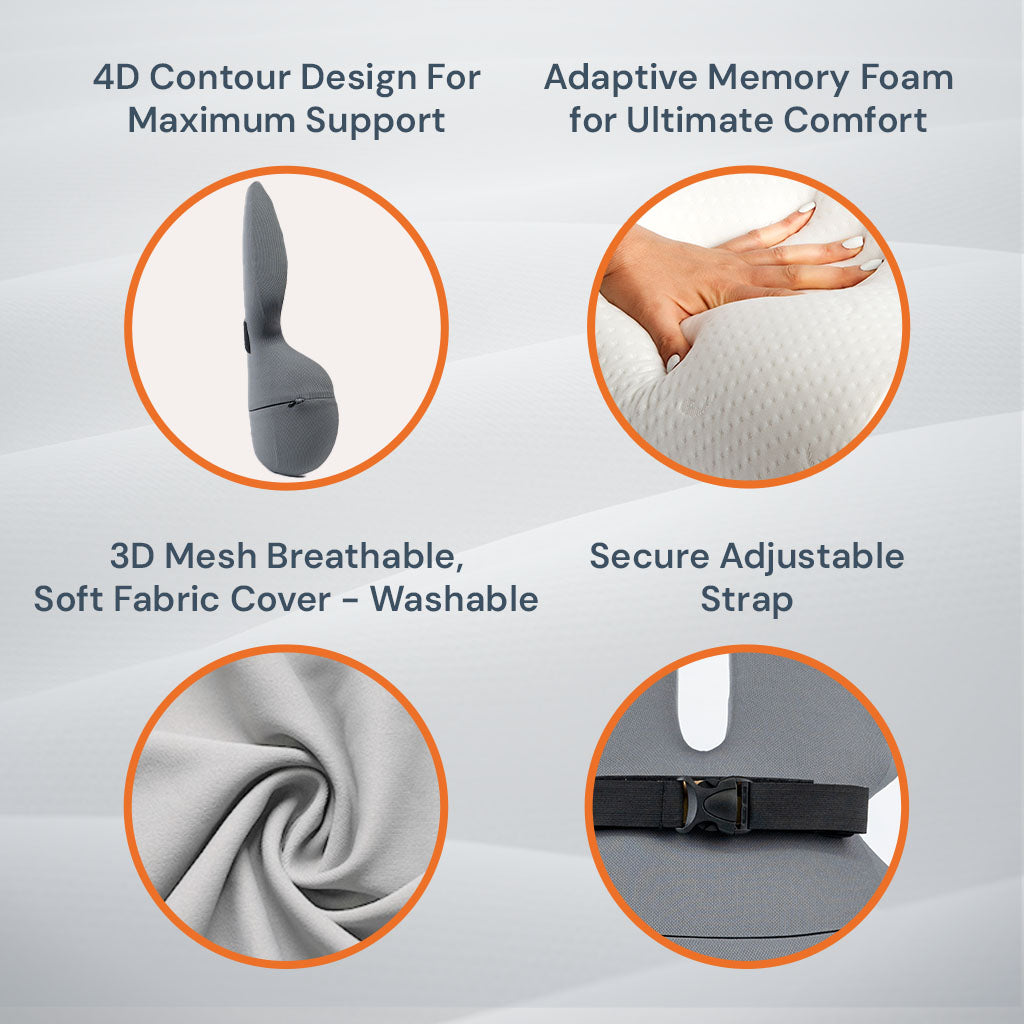 Adjustable Memory Foam Lumbar Cushion For Home & Office | Lersk