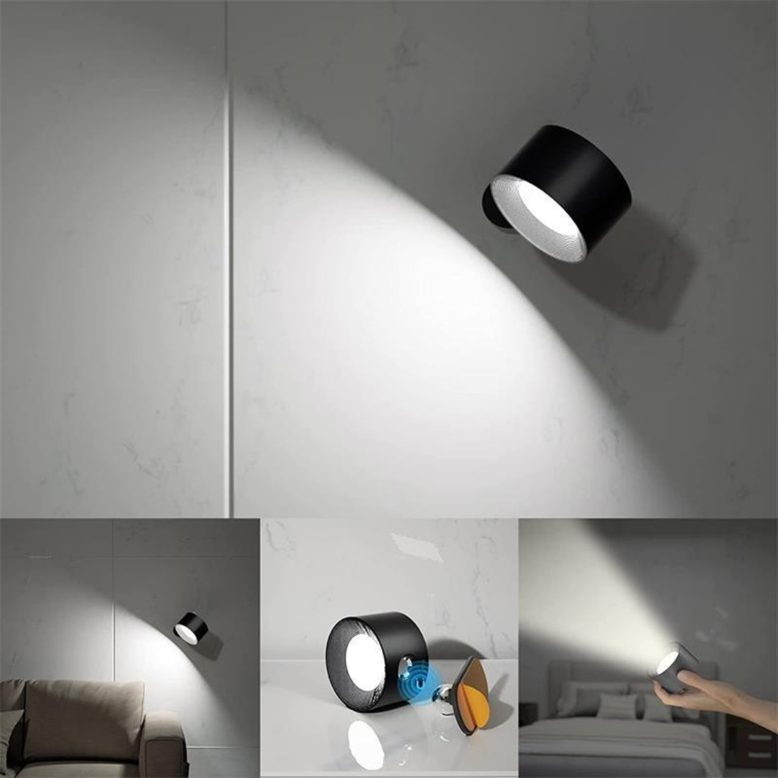 FlexiLamp Wireless Wall Lamp 360 Degree Rechargeable Cordless Hallway Light For Homes | Lersk