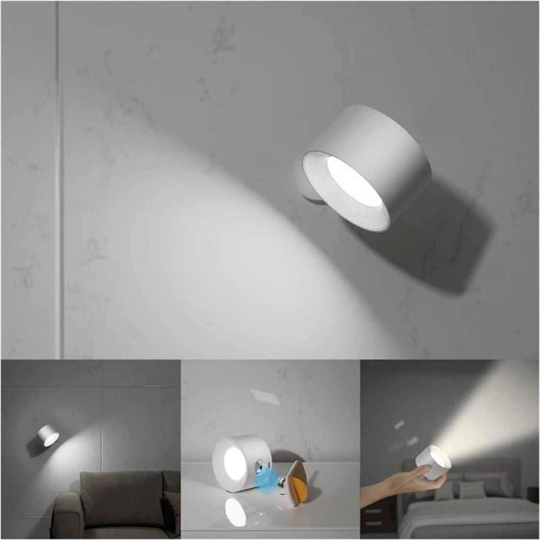FlexiLamp Wireless Wall Lamp 360 Degree Rechargeable Cordless Hallway Light For Homes | Lersk