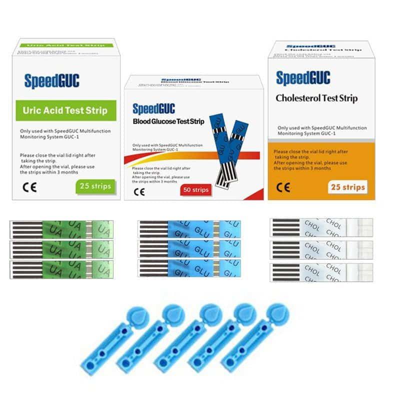 VexaBio 3in1 Cholesterol, Uric Acid and Glucose Test Strips with Lancets Bundle | Lersk