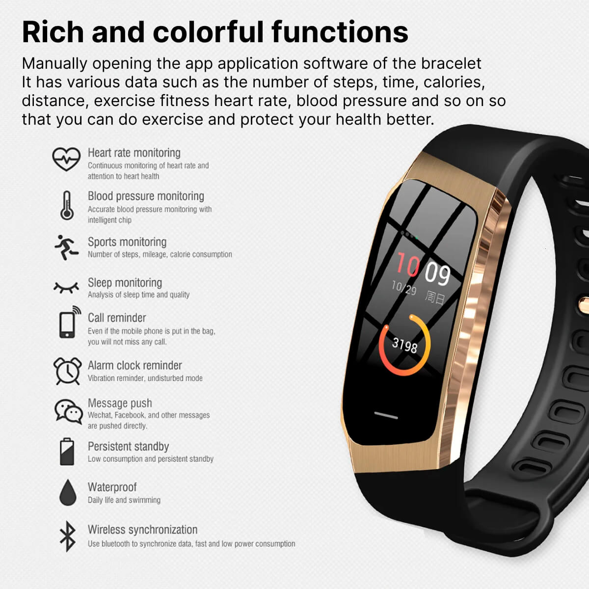 VitaTrack Smartwatch Blutdruck- und Herzfrequenzmesser | Lersk