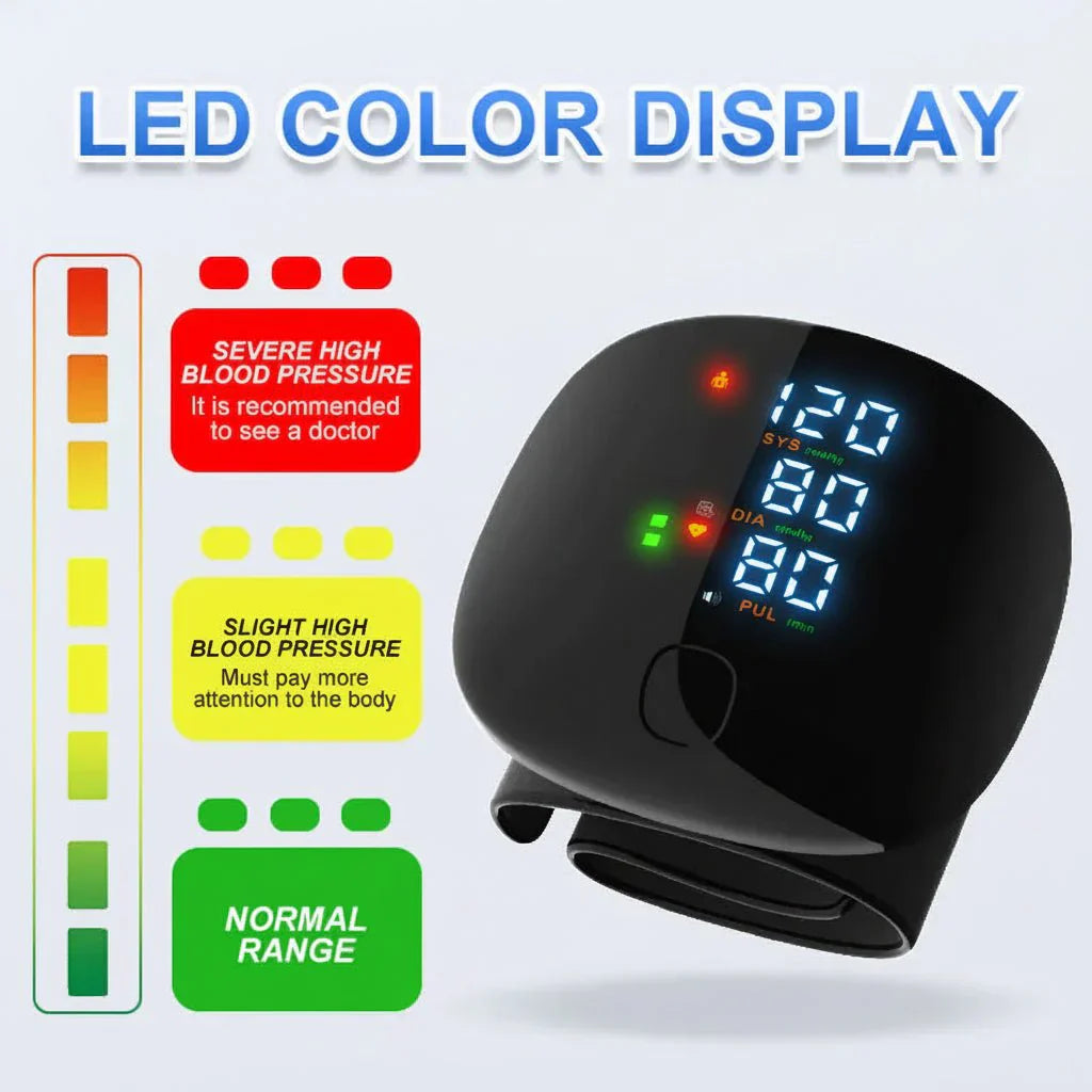 Digitales Handgelenk-Blutdruckmessgerät mit USB-Wiederaufladung für den Heimgebrauch | Lersk