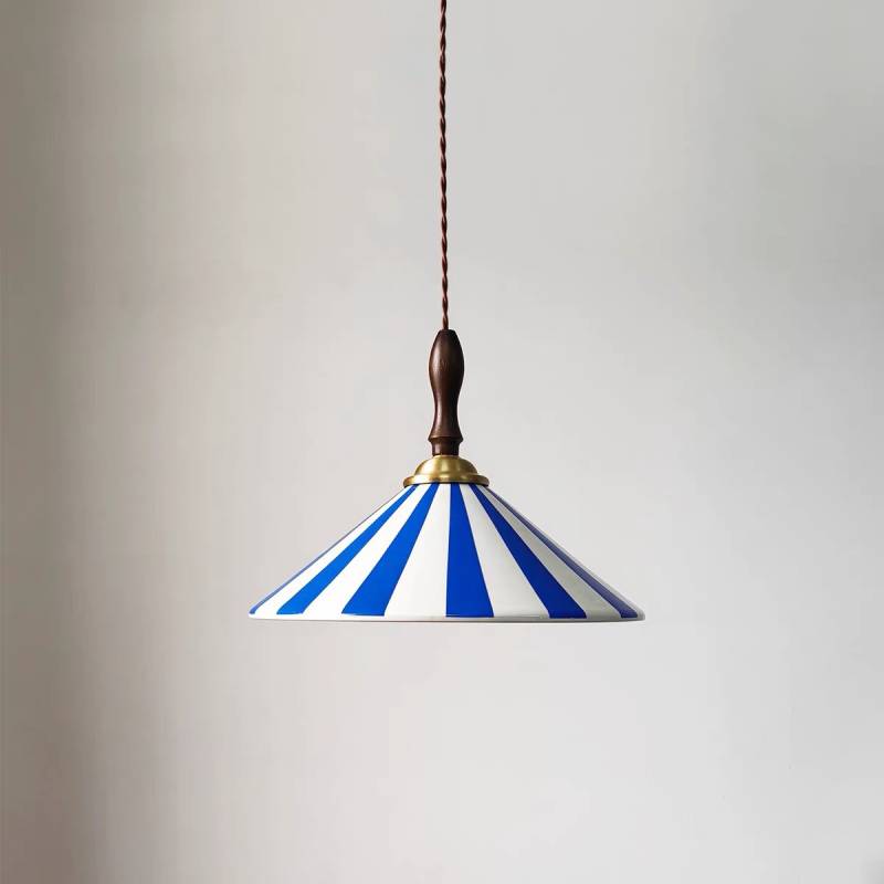 Striped Pendant Light – Retro Cone Ceiling Fixture For Dining And Living Spaces | Lersk