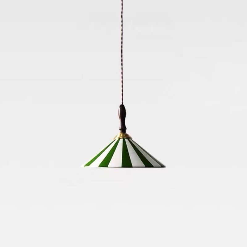 Striped Pendant Light – Retro Cone Ceiling Fixture For Dining And Living Spaces | Lersk