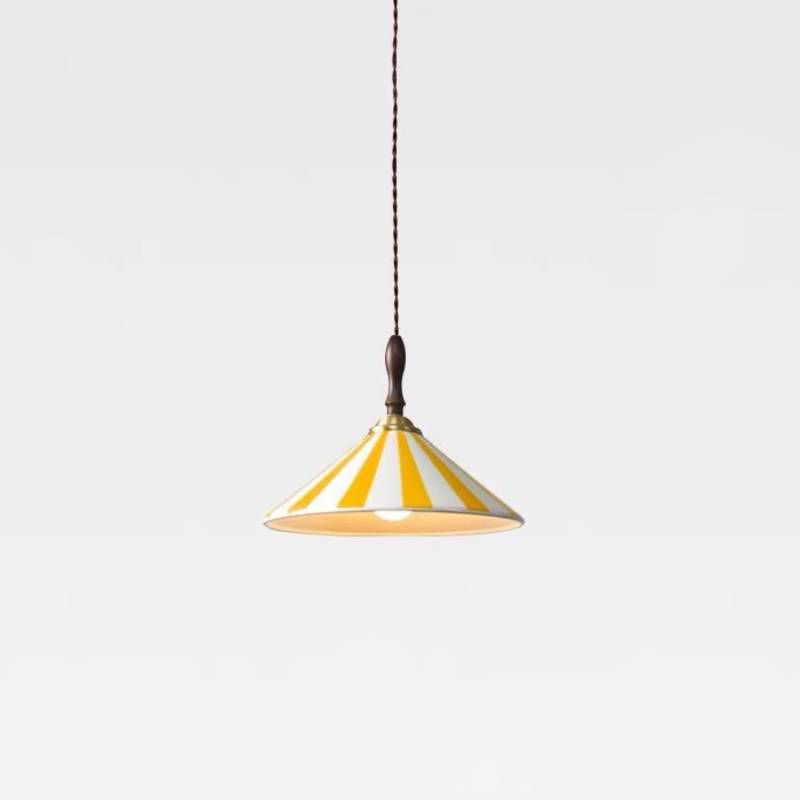 Striped Pendant Light – Retro Cone Ceiling Fixture For Dining And Living Spaces | Lersk