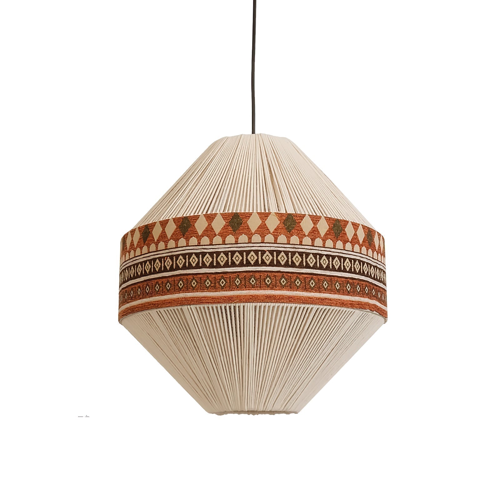 Závěsná lampa Astraea Boho s třásněmi a geometrickým vzorem | Lersk