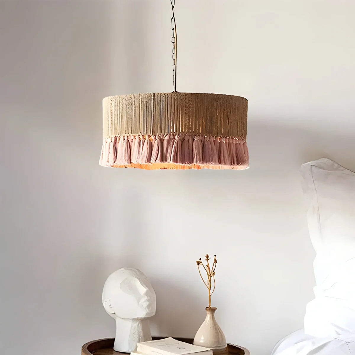 Boho Vintage Twine Fringe Pendant Light | Lersk