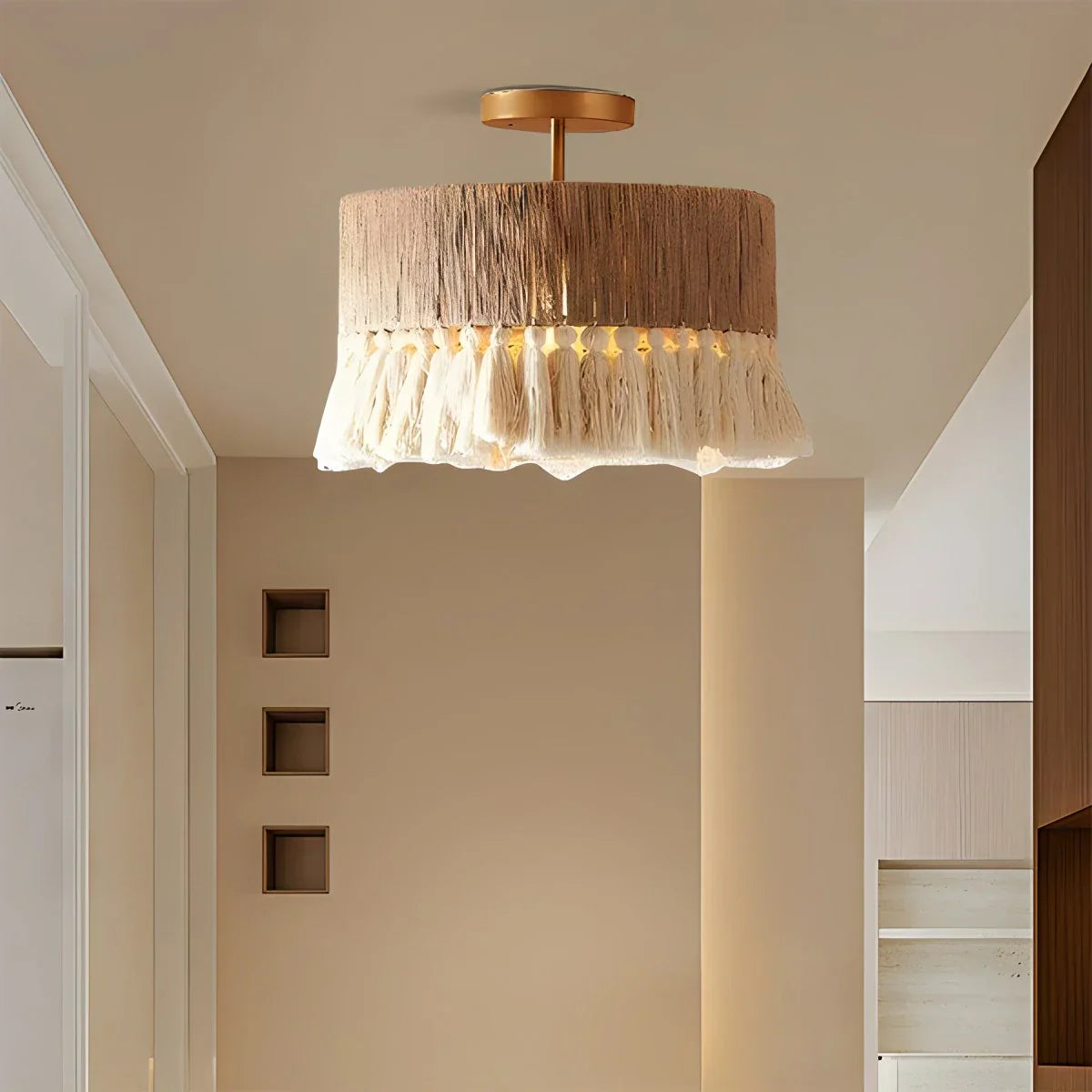 Boho Vintage Twine Fringe Pendant Light | Lersk