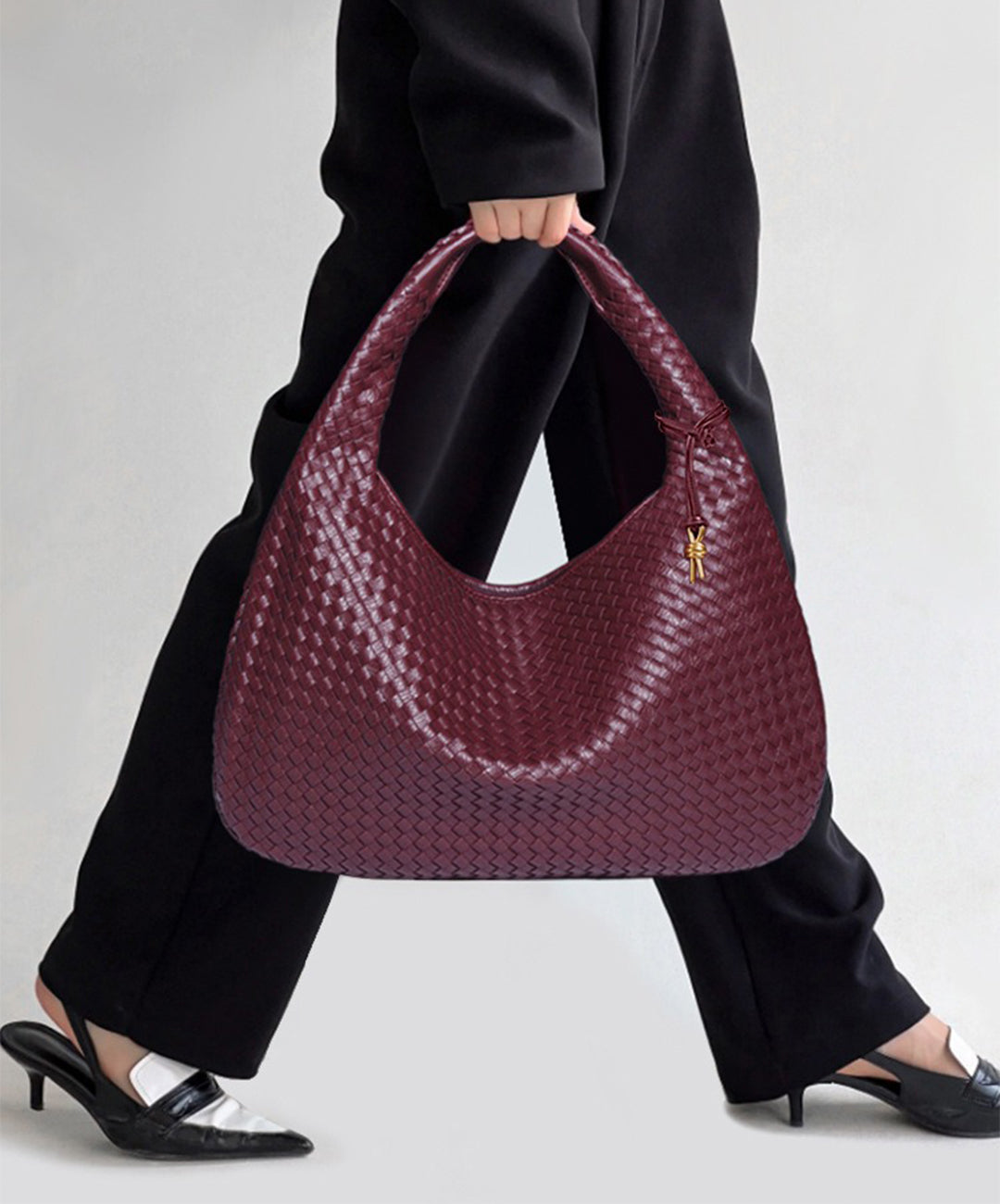 Borsa Hobo ElyraNova Crimson in Pelle Vegana 47x32x21cm