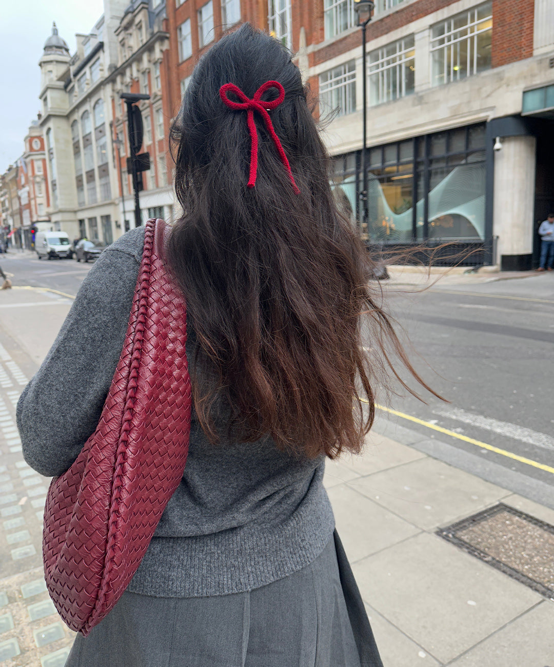 Borsa Hobo ElyraNova Crimson in Pelle Vegana 47x32x21cm