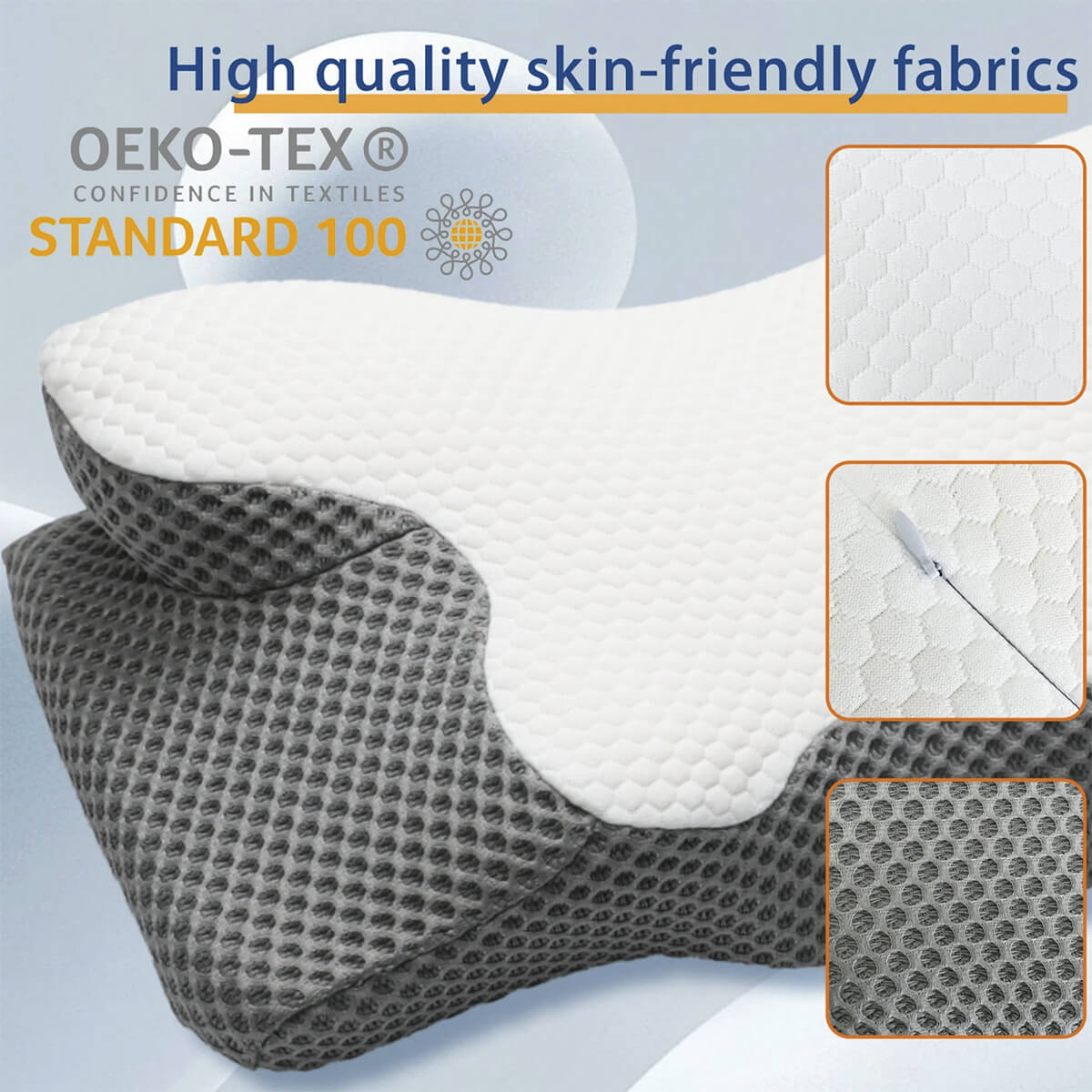SomniCurve Cervical Memory Foam Pillow With Cooling Cover | Lersk