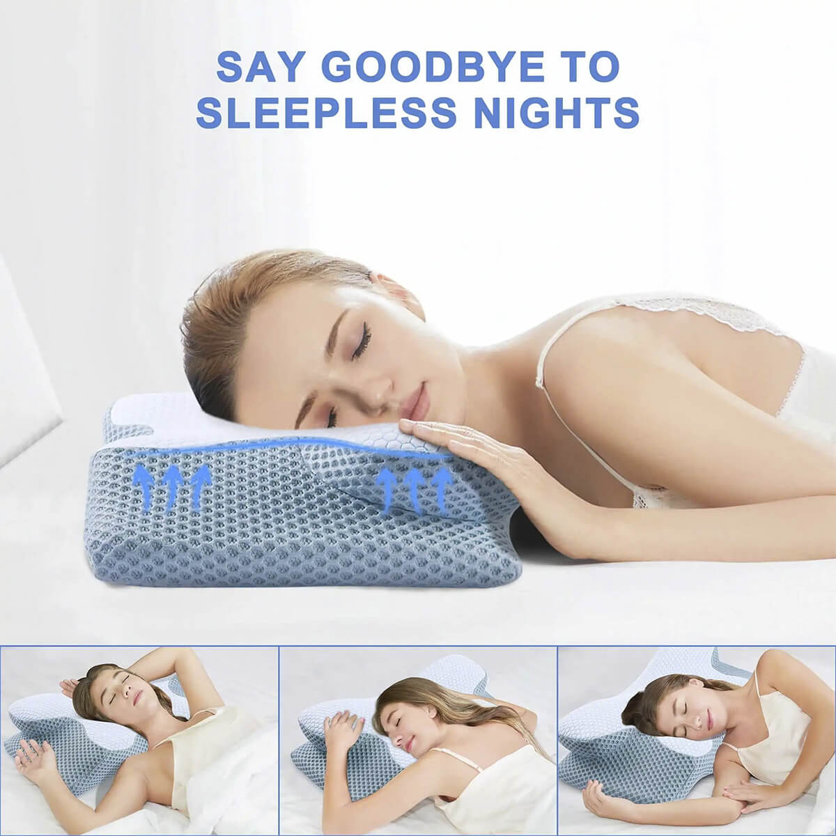SomniCurve Cervical Memory Foam Pillow With Cooling Cover | Lersk