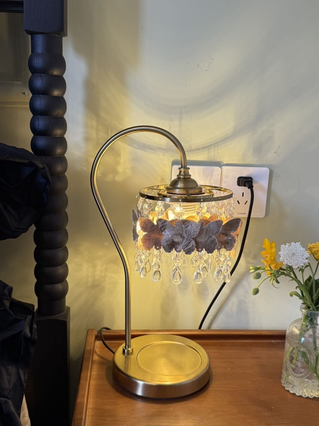 Crystal Table Lamp With Butterfly Detail - Decorative Statement Lighting | Lersk