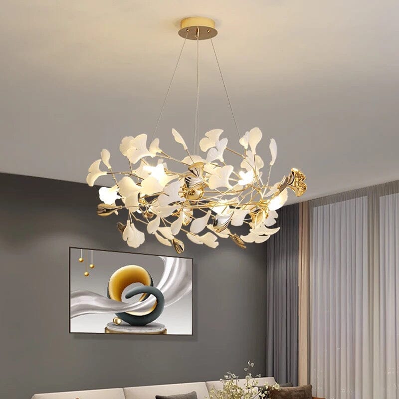 Lustre Lunsera en Céramique à Pétales avec Finition en Verre Givré | Lersk