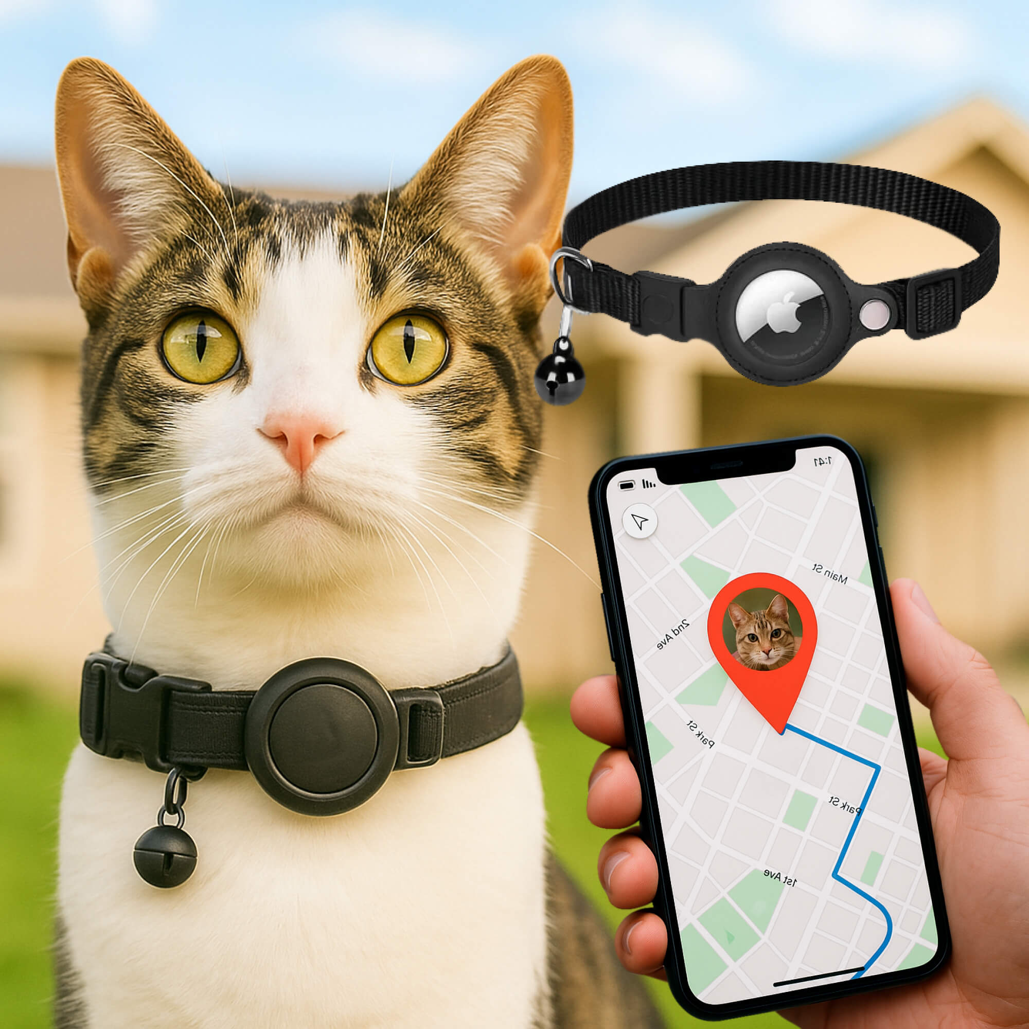 Durable Reflective Quick-Release Feline GPS Tracker Collar | Lersk