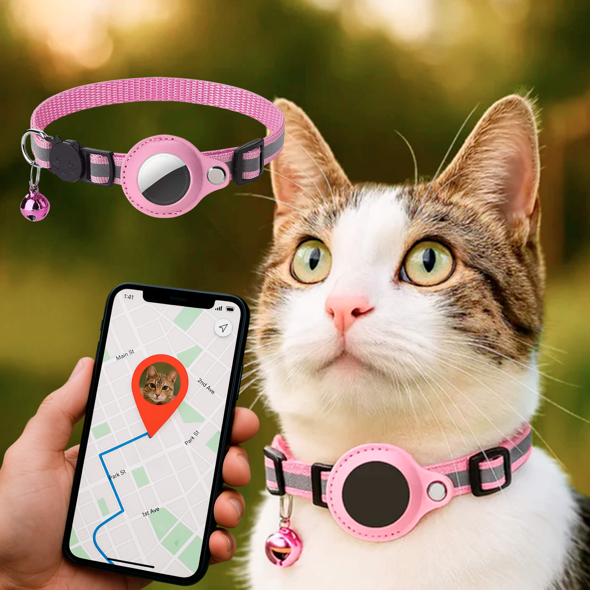 Durable Reflective Quick-Release Feline GPS Tracker Collar | Lersk