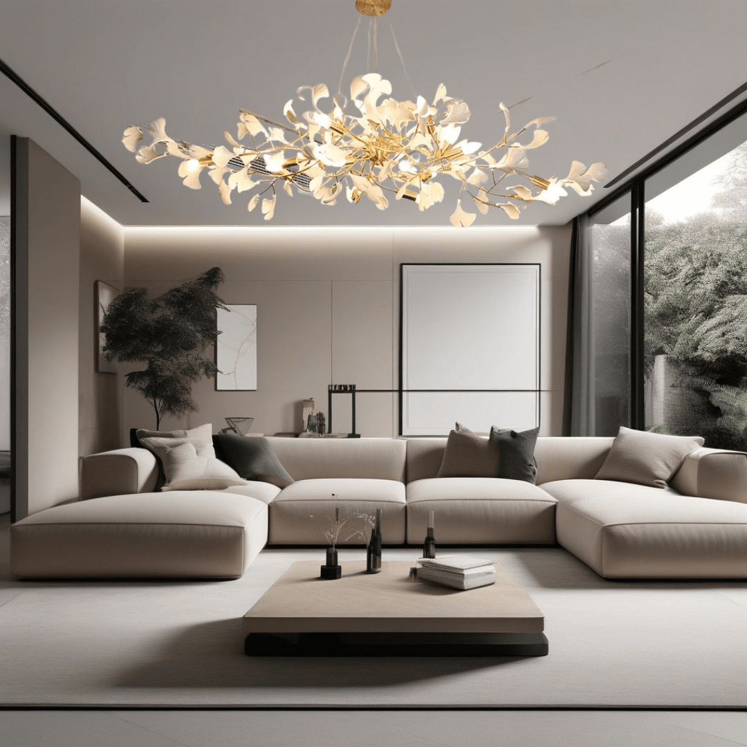 Lustre Lunsera en Céramique à Pétales avec Finition en Verre Givré | Lersk