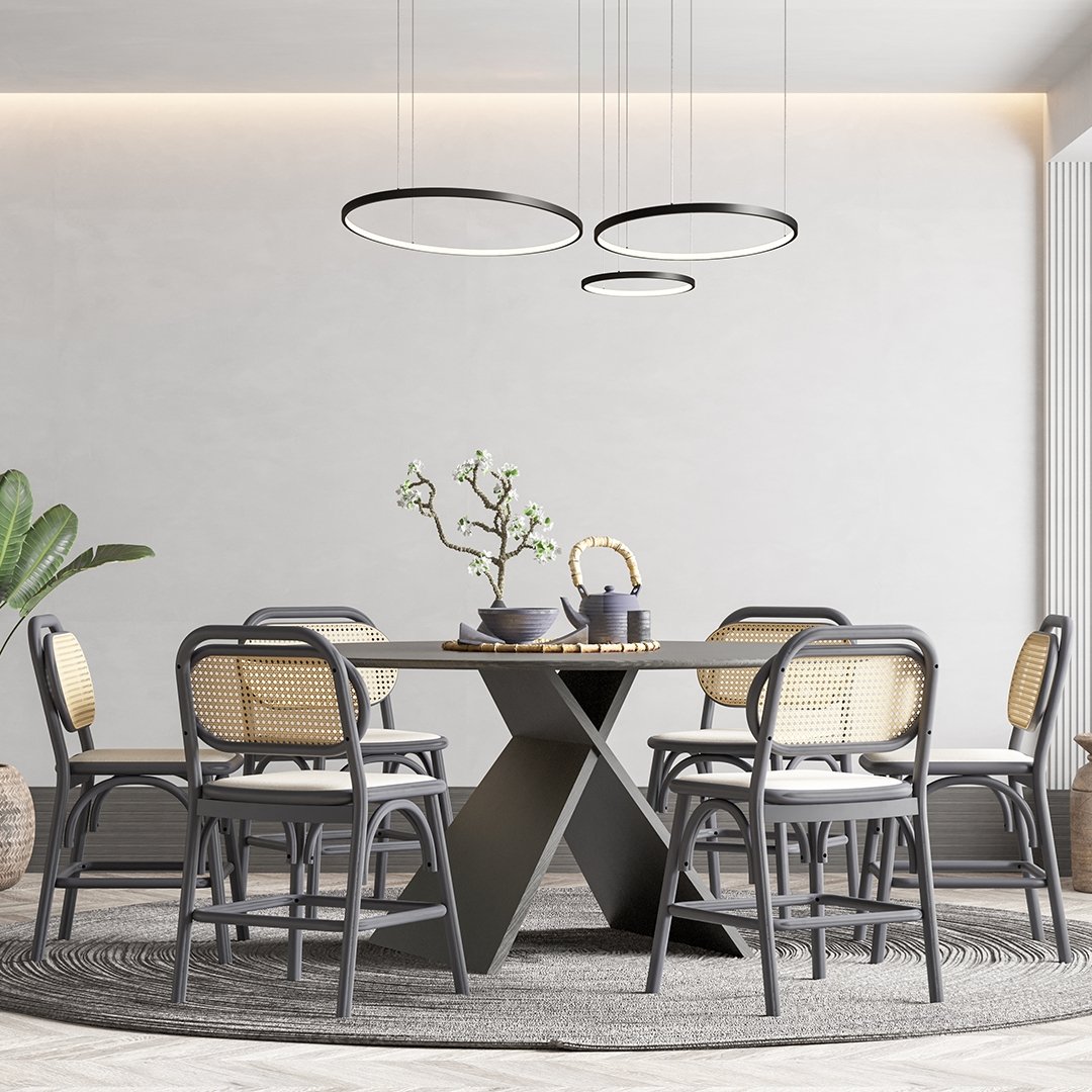 Suspension à LED AureaHalo à trois anneaux avec télécommande | Lersk