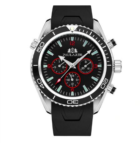 Trevon Men's Rubber Strap Automatic Self-Winding Mechanical Watch | Lersk