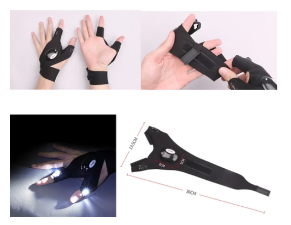 Guanti con Luce LED a Dita per Illuminazione a Mani Libere – Riparazioni, Campeggio e Lavori Notturni | Lersk