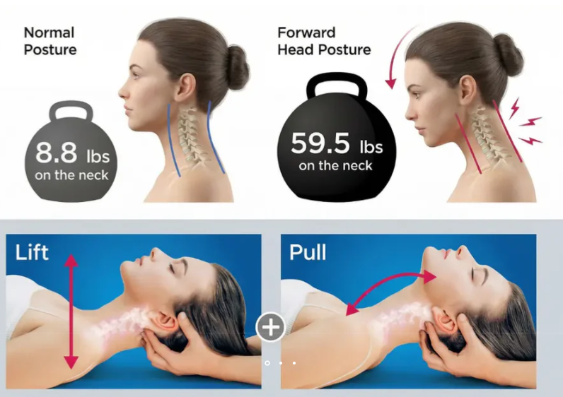 3-in-1 Cervical Traction Device with Heat, EMS & 3 Traction Modes for Neck Comfort | Lersk