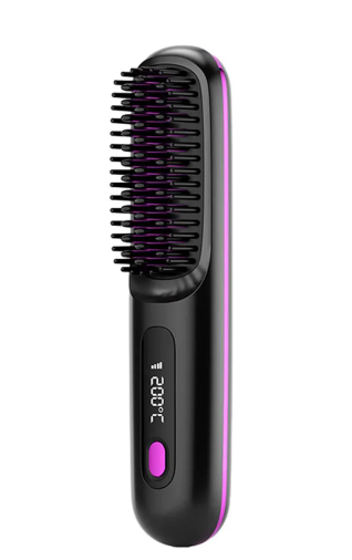Cordless Portable Hair Straightener Brush with Ionic Technology & 3 Heat Settings | Lersk