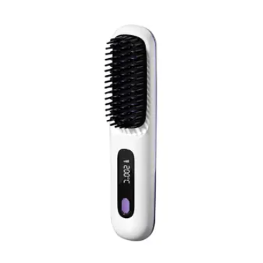 Cordless Portable Hair Straightener Brush with Ionic Technology & 3 Heat Settings | Lersk
