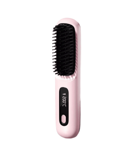 Cordless Portable Hair Straightener Brush with Ionic Technology & 3 Heat Settings | Lersk