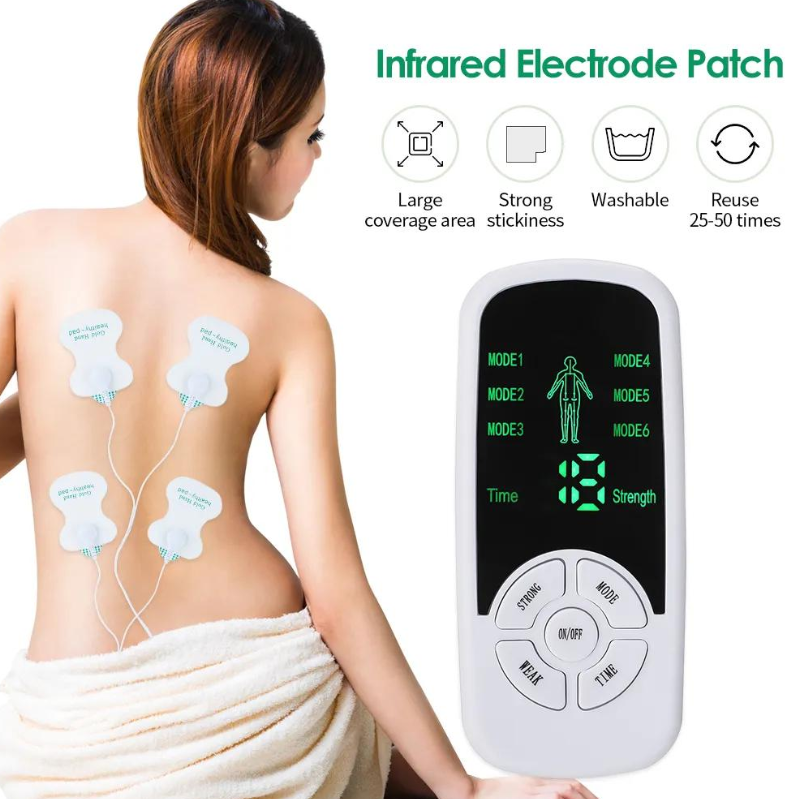 Estimulador Muscular TENS com 6 Modos e 10 Níveis de Intensidade para Massagem Corporal e Relaxamento Muscular | Lersk