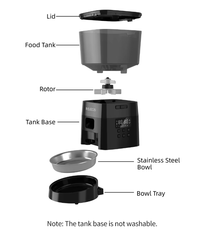 Automatic Pet Feeder with LCD Display and Timer for Cats and Dogs Dry Food | Lersk