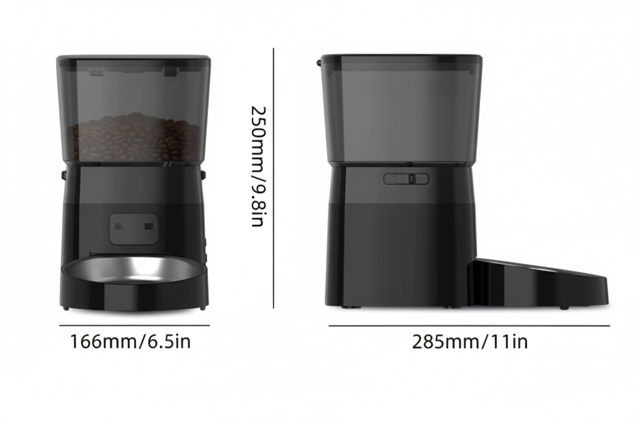 Automatic Pet Feeder with LCD Display and Timer for Cats and Dogs Dry Food | Lersk