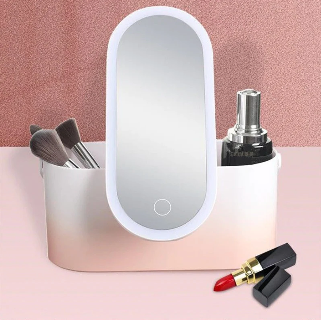 NomadGlow Travel Makeup Organizer With Built-In LED Mirror | Lersk