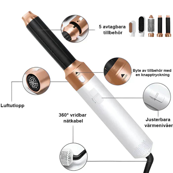 Profistyle 5in1 Saç Şekillendirici Hepsi Bir Arada Set Evde Salon Kalitesi | Lersk