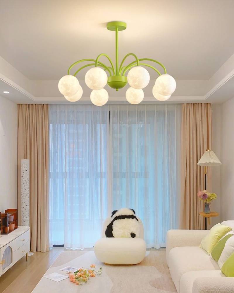Celestial Moon Globe Chandelier For Kids Room Ceiling Light 6 Or 8 Heads | Lersk