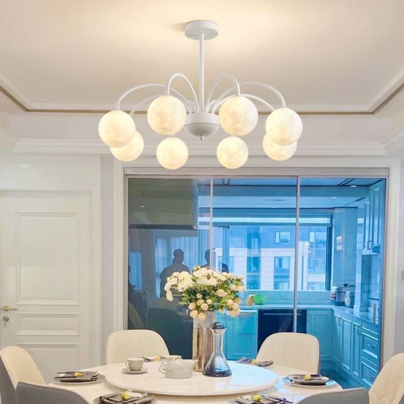Celestial Moon Globe Chandelier For Kids Room Ceiling Light 6 Or 8 Heads | Lersk