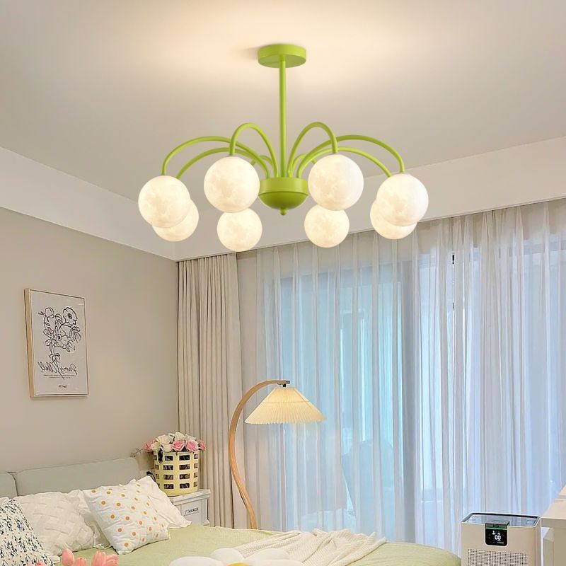 Celestial Moon Globe Chandelier For Kids Room Ceiling Light 6 Or 8 Heads | Lersk