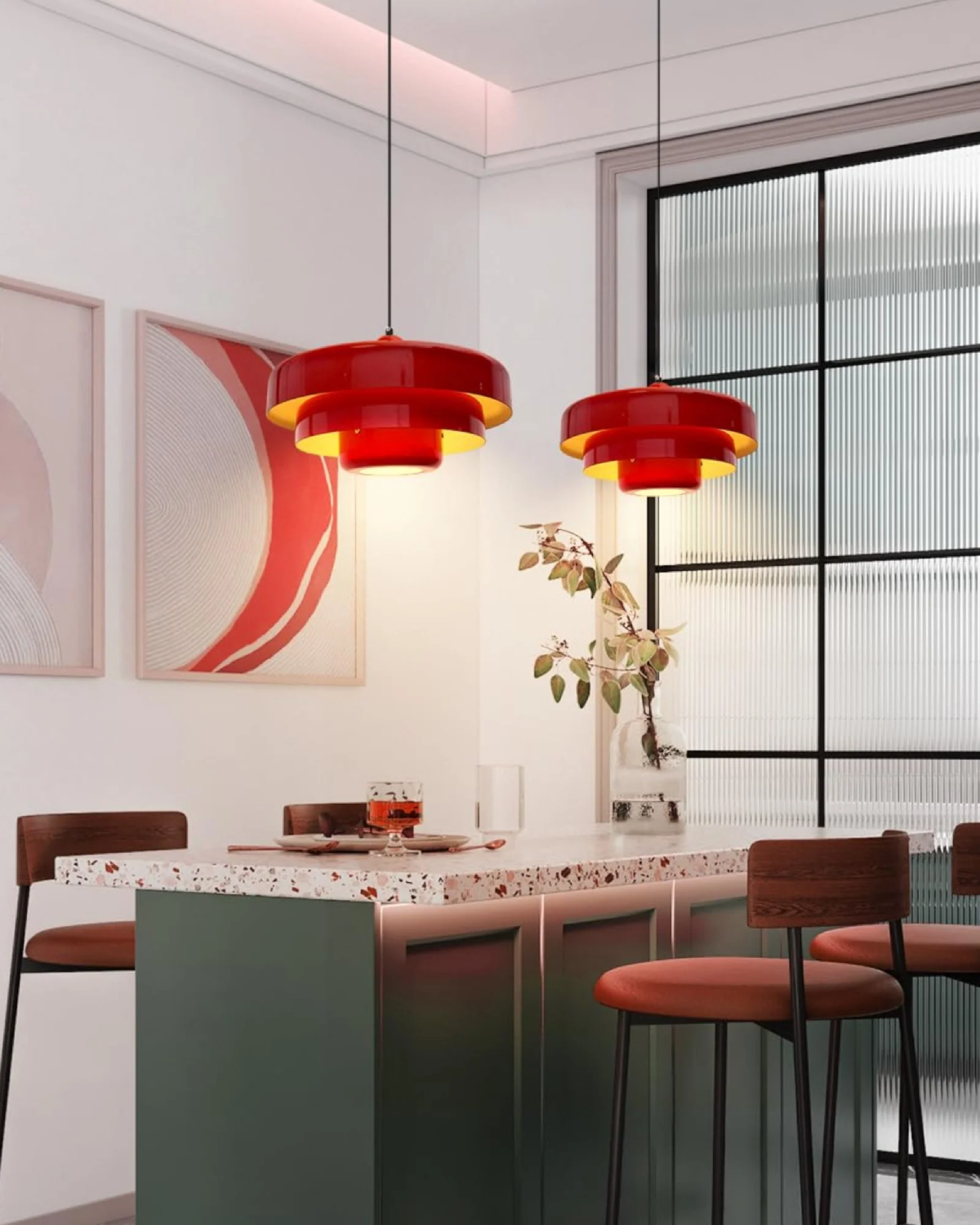 Solara Retro Orange Pendant Light With Modern Twist | Lersk