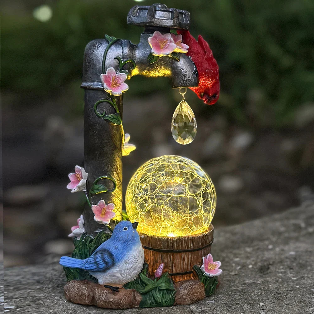 Statua da Giardino Cardinal Elegante Solare per Decorazione Esterna | Lersk
