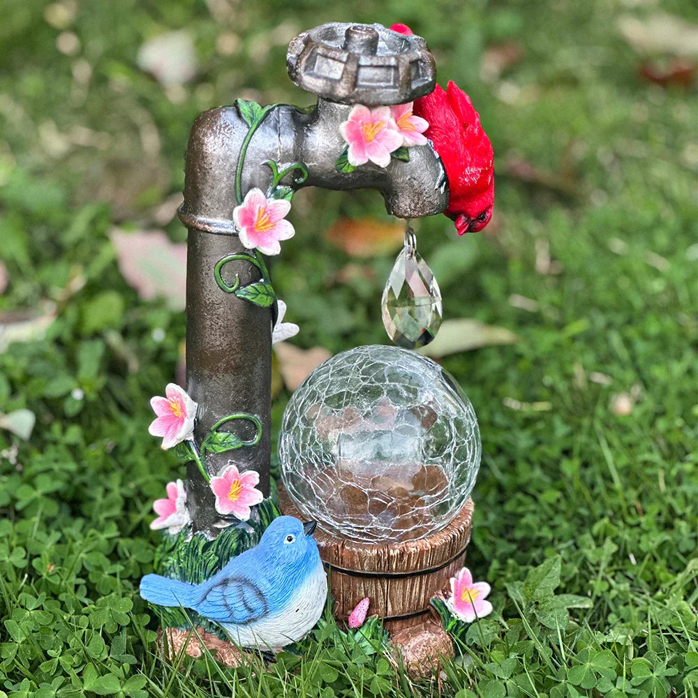 Statua da Giardino Cardinal Elegante Solare per Decorazione Esterna | Lersk