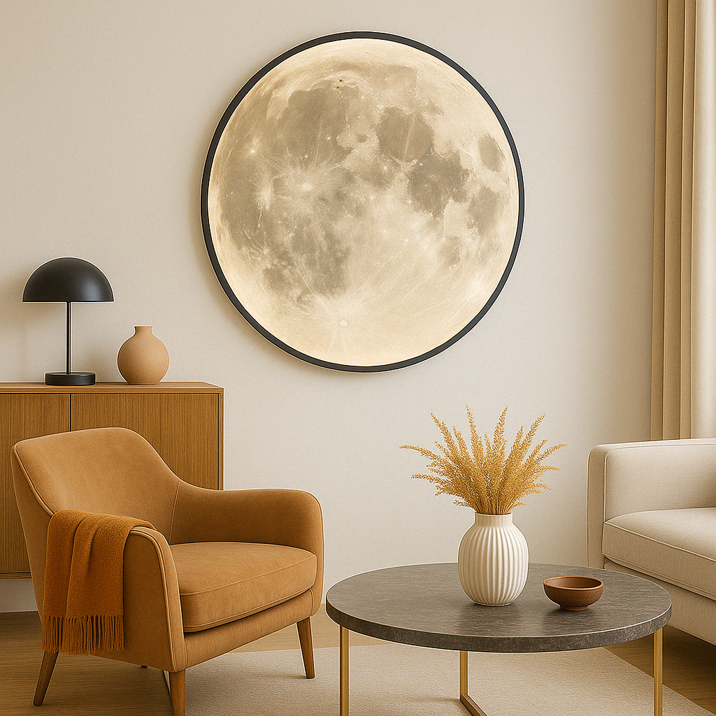 Lunara Moon Væglampe med realistisk krateroverflade og blødt LED-lys | Lersk