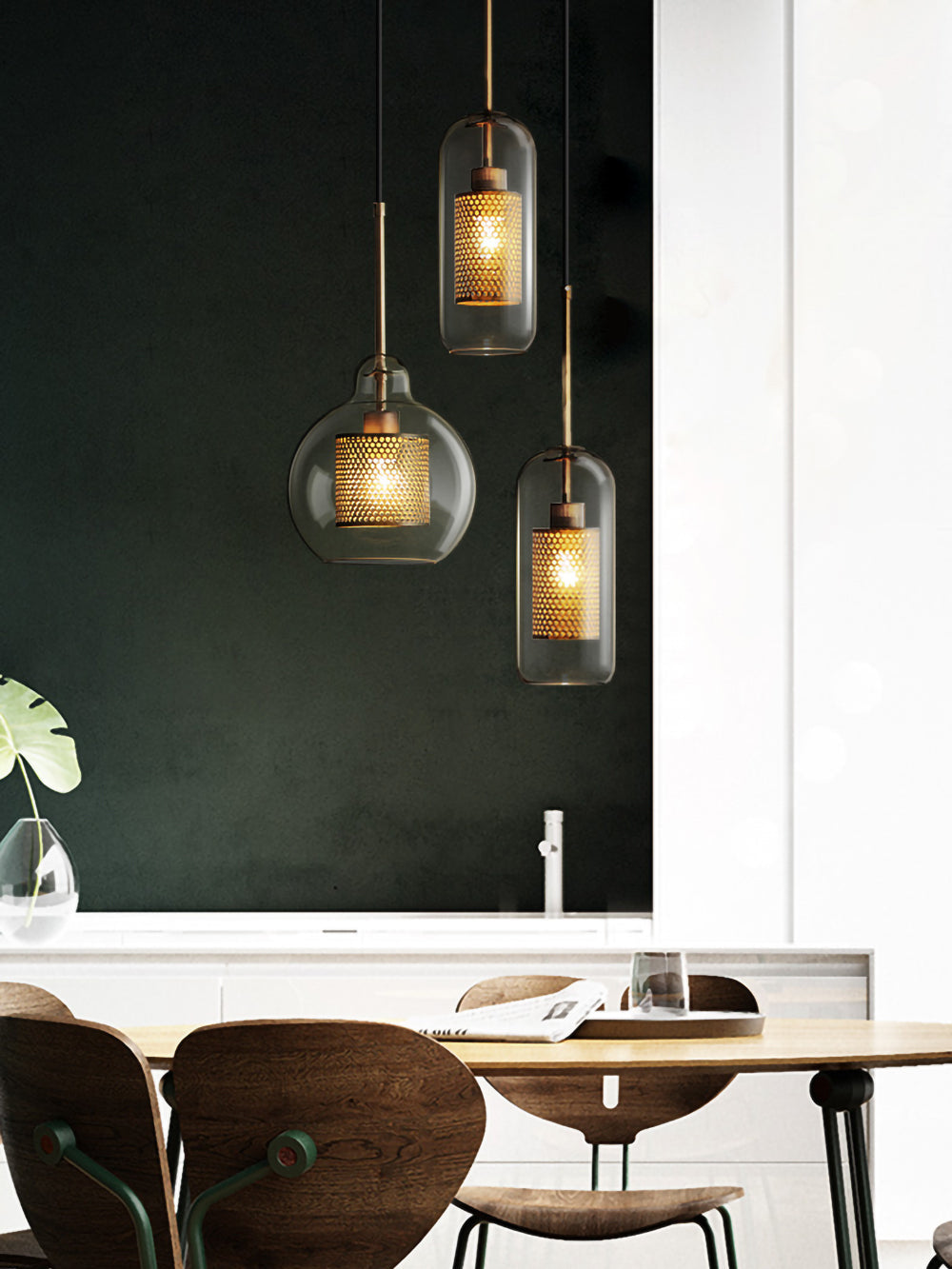 Chiswick Glass Pendant Light for Kitchen Island | Lersk