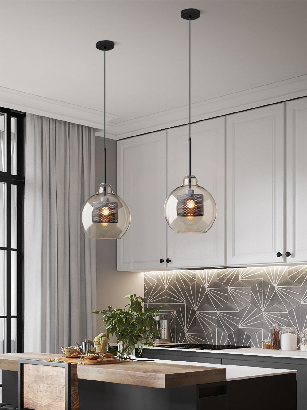 Chiswick Glass Pendant Light for Kitchen Island | Lersk
